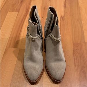Frye Beige Ankle Booties with Braided Detail